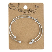 Charmalong™ Rhodium Faceted Bead Charm Bracelets by Bead Landing™