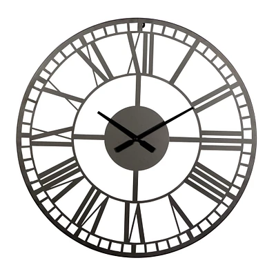 28" Black Metal Contemporary Wall Clock