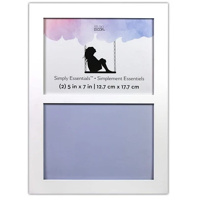 2 Opening White Flat 5" x 7" Collage Frame, Simply Essentials™ by Studio Décor®