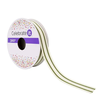 5/8" Grosgrain Ticking Striped Ribbon by Celebrate It™ 360