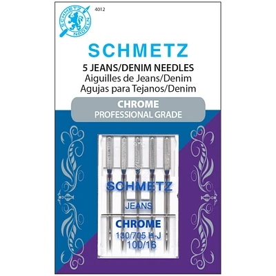 Euro-notions Schmetz Chrome Jean & Denim Machine Needles, 100/16, 5ct.