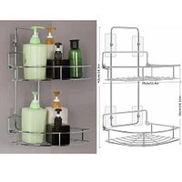 Silver 2-Tier Bathroom Shelf Storage