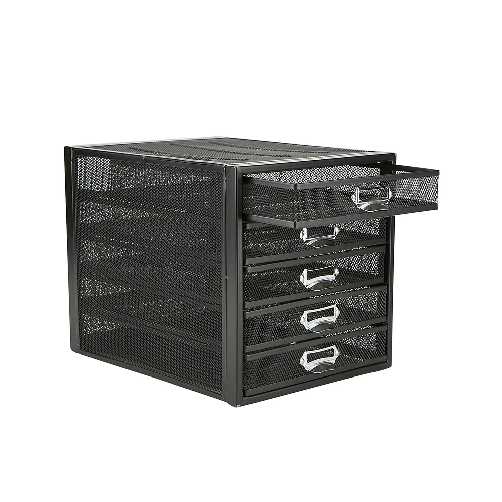 Mind Reader Black 5 Drawer Heavy Duty Cabinet