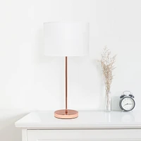 Simple Designs 23" White Fabric Shade Lamp