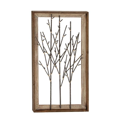 36" Brown Metal Contemporary Wall Décor