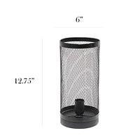 Simple Designs 13" Mesh Cylindrical Steel Table Lamp