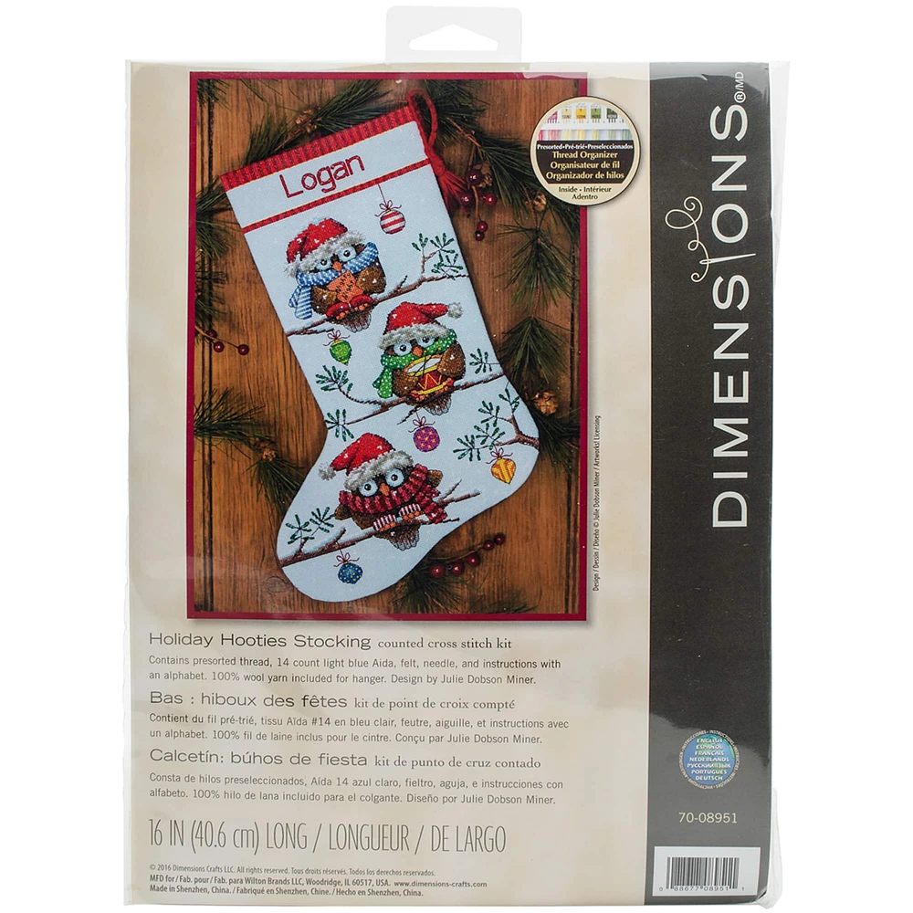 Dimensions® Holiday Hooties Stocking Counted Cross Stitch Kit