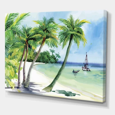 Designart - Summer Beach With Palm Trees