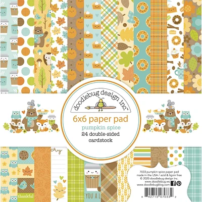 Doodlebug Design Inc.™ Pumpkin Spice 6" x 6" Double-Sided Paper Pad, 24 Sheets