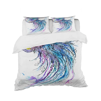 Designart 'Jelly Fish Watercolor' Tropical Bedding Set