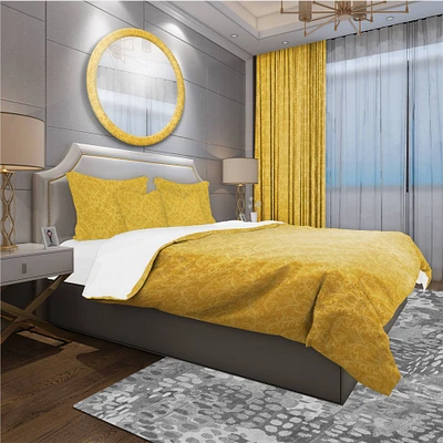 Designart 'Luxury Golden Floral Glam Duvet Cover Set