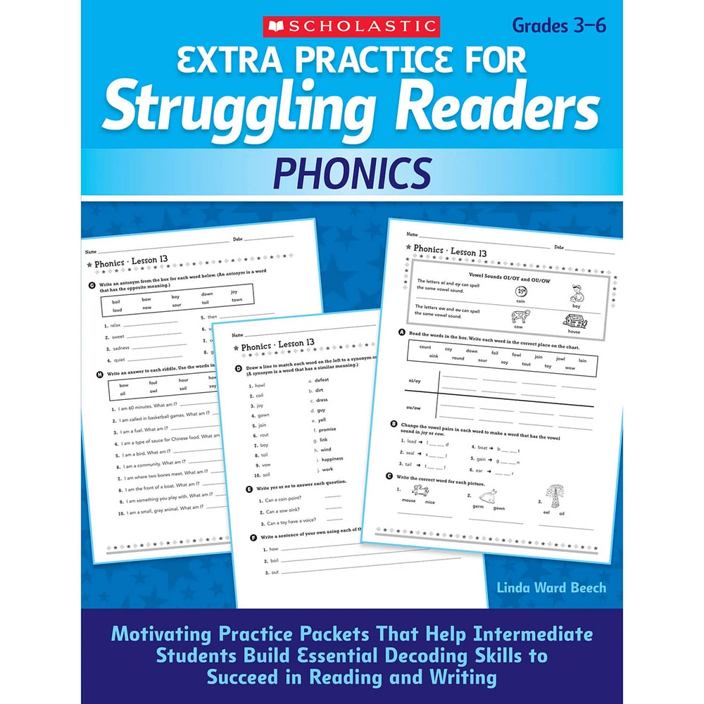 Scholastic Teaching Resources Extra Practice for Struggling Readers: Phonics, Grades 3-6