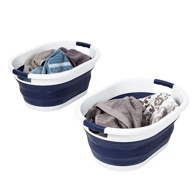 Honey Can Do 24" Collapsible Rubber Laundry Basket Set