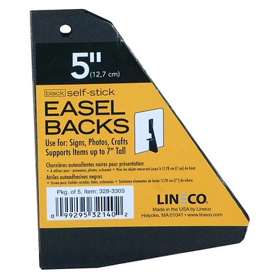 Lineco® Black Self-Stick Easel-Backs, 5ct.