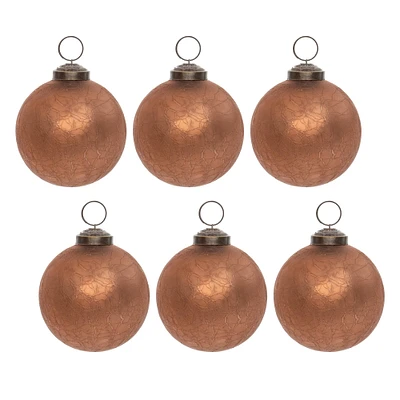 3" Bronze Soda Lime Glass Ball Ornaments, 6ct.