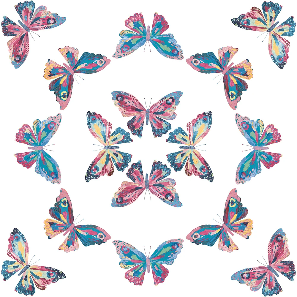 RoomMates Pink & Blue Papillon Peel & Stick Wallpaper