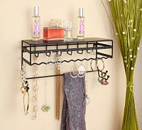 Simplify 14" Black Wall Mount Jewelry & Accessory Organizer