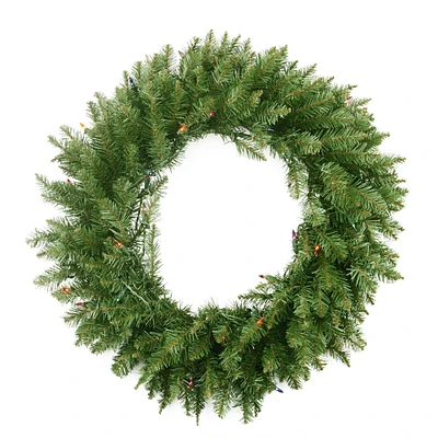 24" Pre-Lit Northern Pine Artificial Christmas Wreath