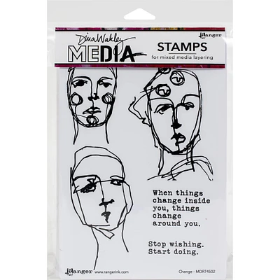 Dina Wakley Media Change Cling Stamps