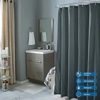 Bath Bliss Microfiber Soft Touch Diamond Design Shower Curtain Liner