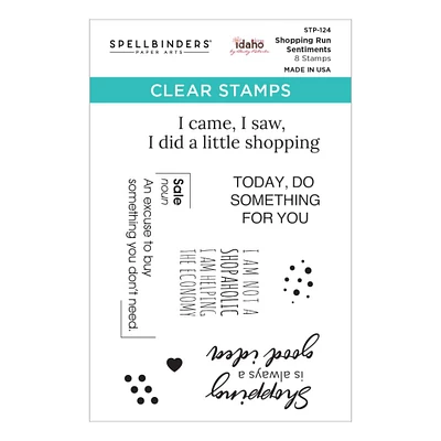 Spellbinders® Shopping Run Sentiments Clear Stamp Set by Becky Roberts