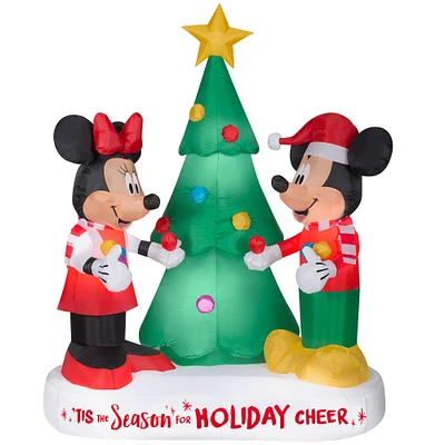 6ft. Airblown® Inflatable LED Mickey & Minnie Christmas Scene