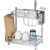 NEX™ 15" Silver 2-Tier Standing Storage Rack