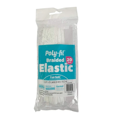 Poly-Fil® 6mm White Spandex Braided Elastic