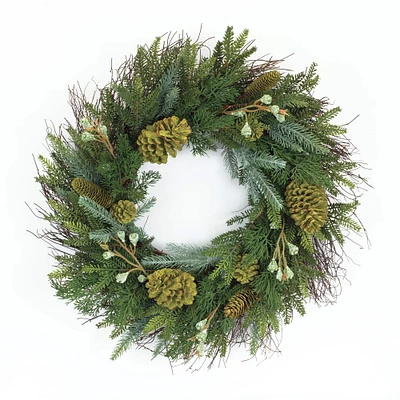 23" Mixed Pine Wreath