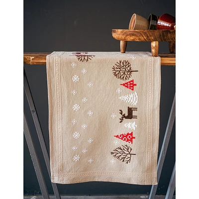 Vervaco Modern Christmas Designs Stamped Table Runner Cross Stitch Kit
