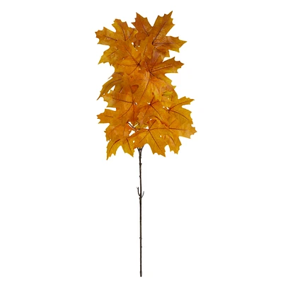 38" Yellow Autumn Maple Leaf Stem, 6ct.