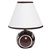 Simple Designs™ 11.5" Football Base Table Lamp with White Shade Brown Trim