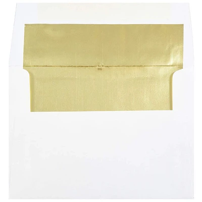 JAM Paper A7 Gold Foil Lined Invitation Envelopes