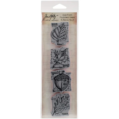 Stampers Anonymous Tim Holtz® Autumn Mini Blueprint Cling Stamps