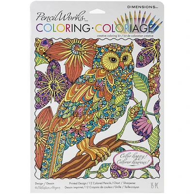 Dimensions® Pencilworks™ Flowering Owl Color By Number Kit