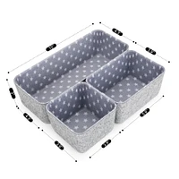 Welaxy Felt 3 Piece Stars Storage Bin Set