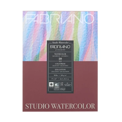 8 Pack: Fabriano® Studio Watercolor Cold-Press Pad, 9" x 12"