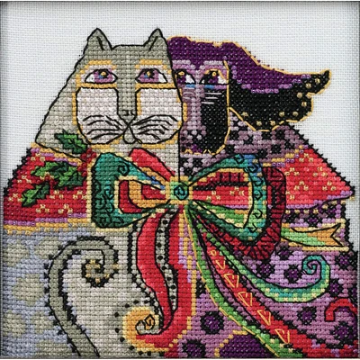 Mill Hill® Laurel Burch™ Christmas Cat & Dog Beaded Counted Cross Stitch Kit