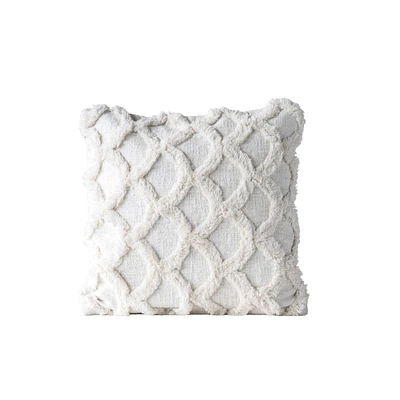 White Chenille Cotton Pillow