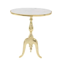 22'' Gold Stone Traditional Accent Table