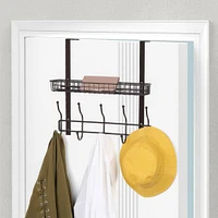 17" Over the Door Hook Hanger with Mesh Basket