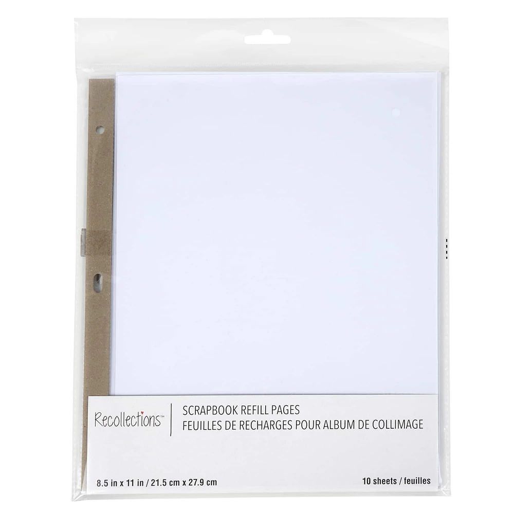 11" x 8.5" White Scrapbook Refill Pages by Recollections™