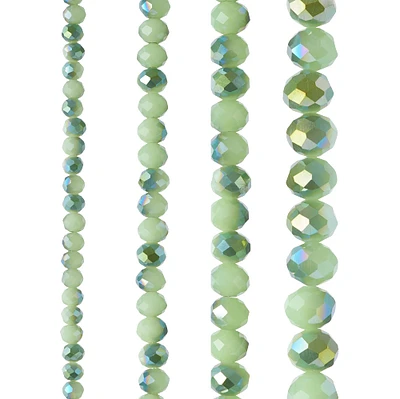 12 Packs: 4 ct. (48 total) Mint Faceted Glass Round Beads by Bead Landing™