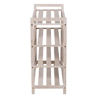 Honey Can Do White Wash 4-Tier Bamboo Shoe Rack