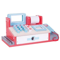 Wooden Pretend Play Cash Register with Scanner