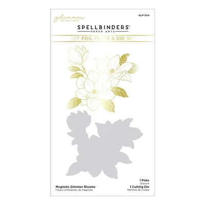 Spellbinders® Magnolia Glimmer Blooms Hot Foil Plate & Die Set