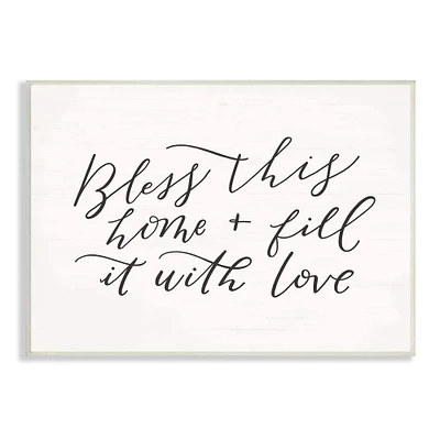 Stupell Industries Bless This Home with Love Family Motivational Phrase Wall Plaque Art