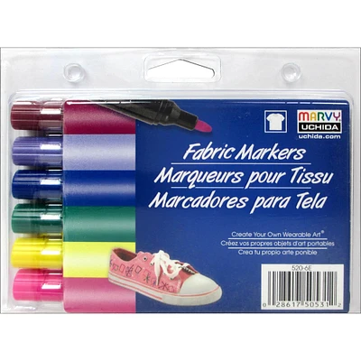 Marvy® Uchida Broad 6 Color Bright Fabric Marker Set