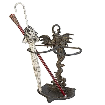 Design Toscano Wyvern Dragon Iron Walking Stick Holder