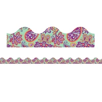 Eureka® Positively Paisley Mint Paisley Deco Trim®, 222ft.